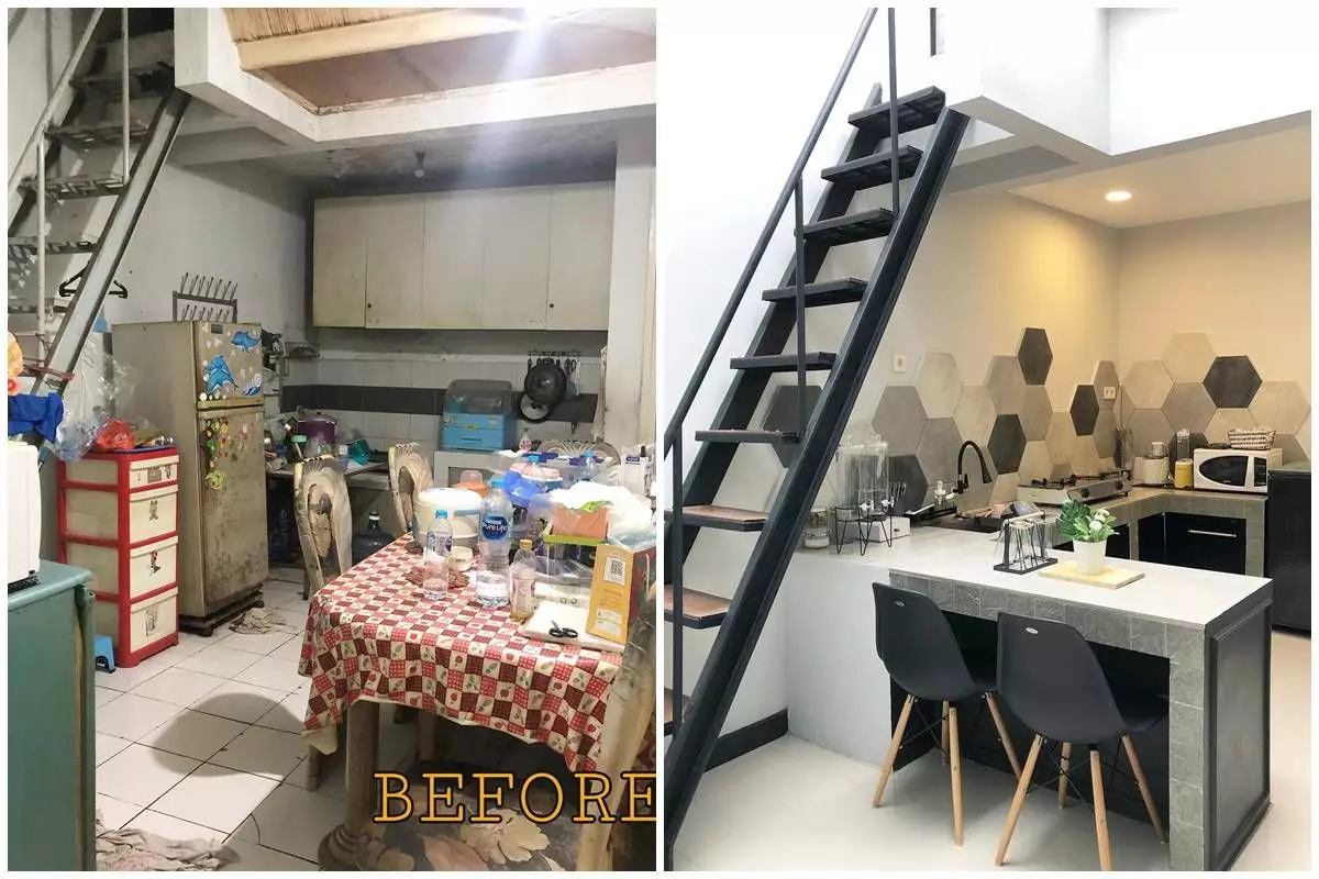 Awalnya berantakan dan tak berkonsep, intip 11 potret transformasi dapur rumah tua usai di renovasi