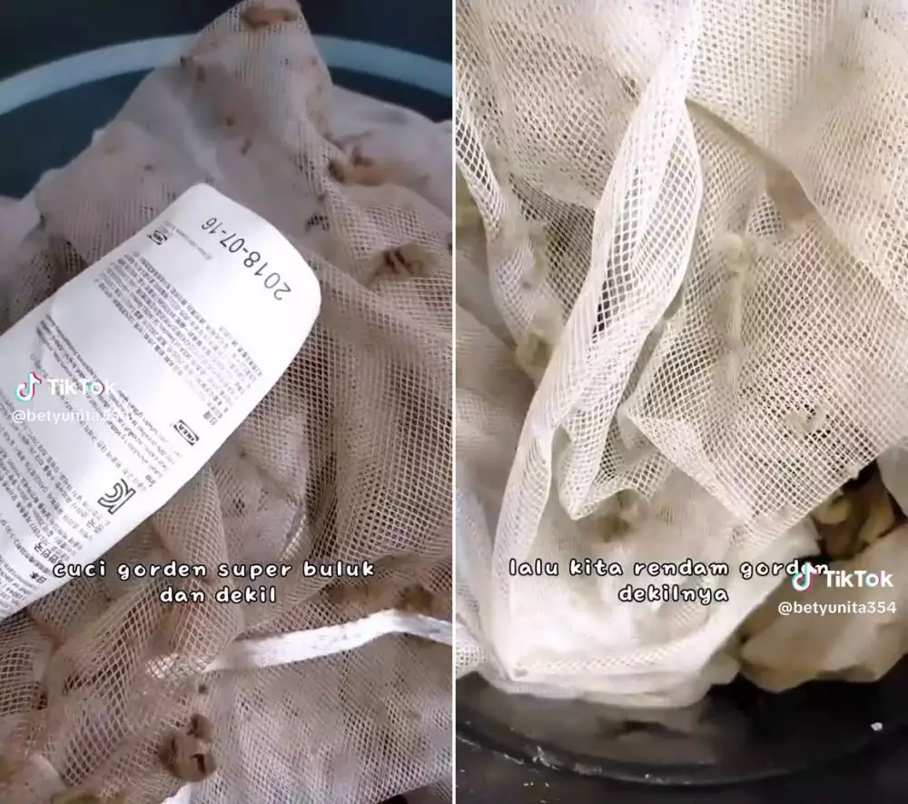 cuci gorden tanpa disikat © TikTok