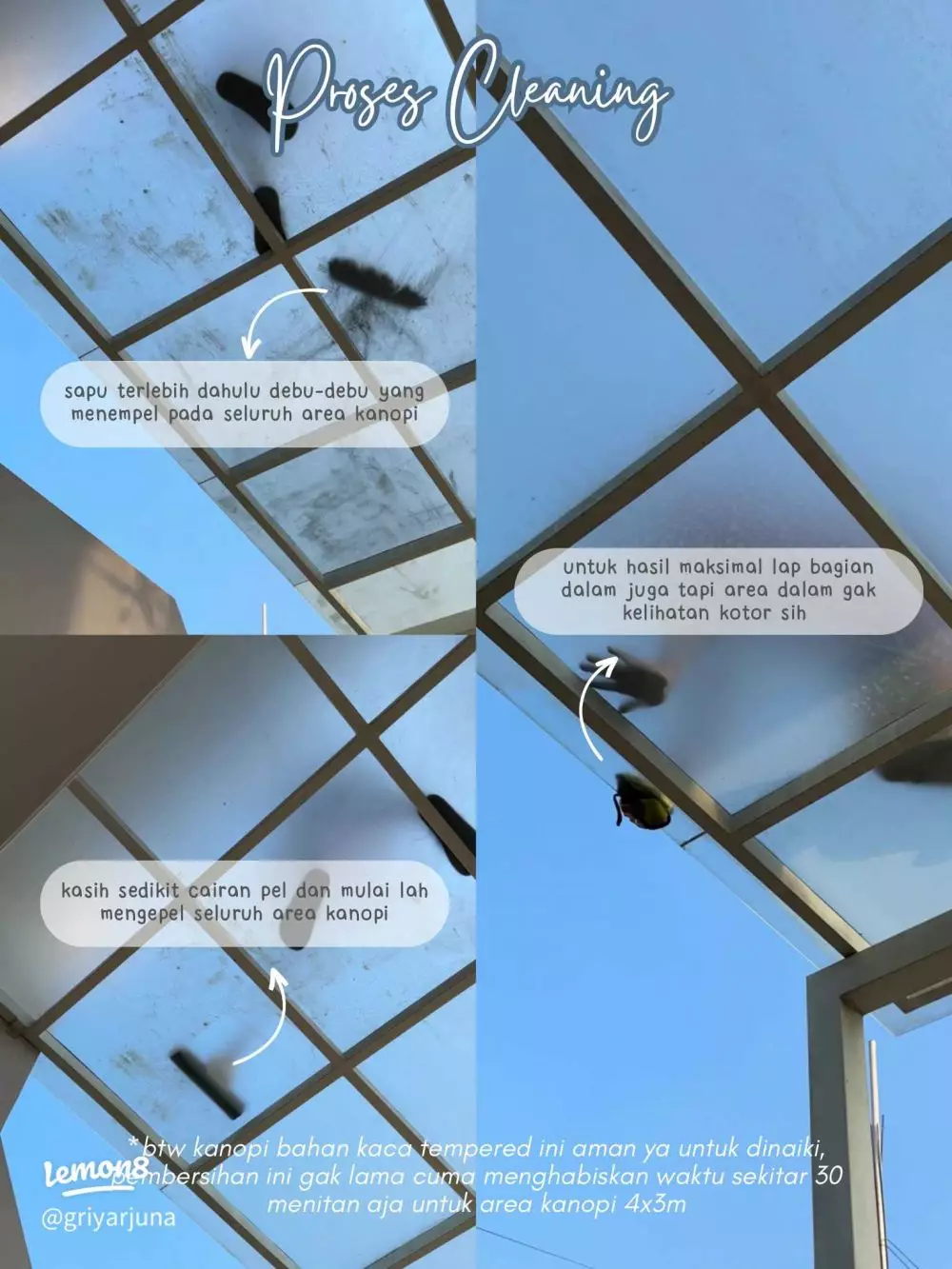 cara mudah bersihkan kanopi kaca berdebu © Instagram