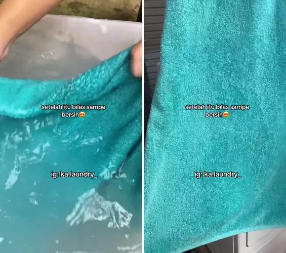 trik cuci handuk kotor pakai bumbu dapur  © 2025 TikTok