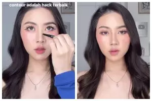 Tak ada contour? Ini alternatif shading hidung dan pipi agar hasilnya natural pakai 1 produk makeup