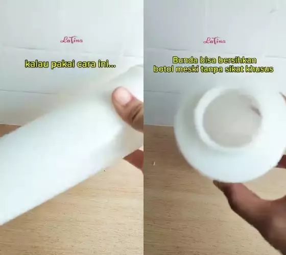 bersihkan bagian dalam botol tanpa disikat © Instagram bersihkan bagian dalam botol tanpa disikat © Instagram