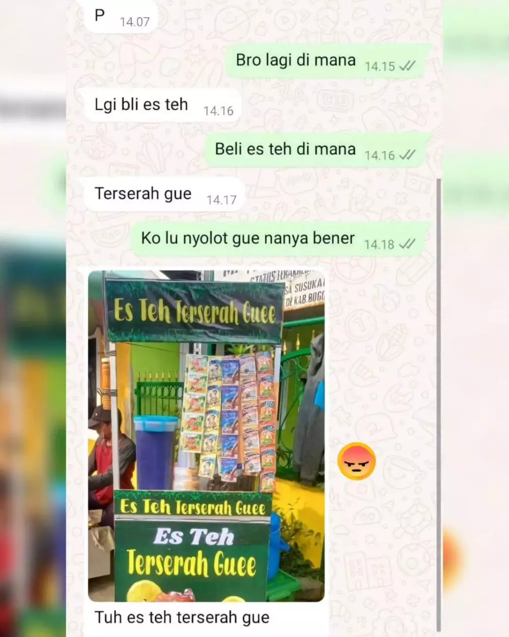 tulisan penjual es © X