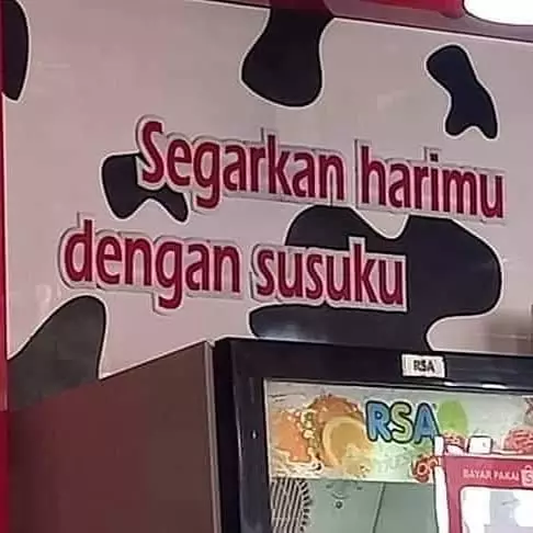 tulisan penjual es © X