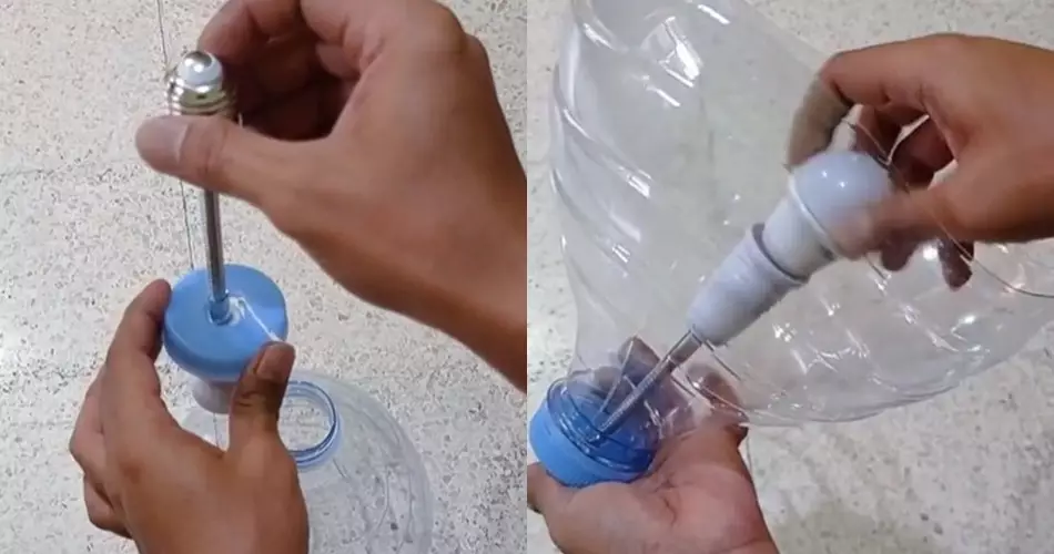 Aksi warganet sulap galon bekas jadi kap lampu © TikTok