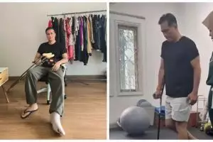 6 Potret Adjie Pangestu jalani pemulihan dari cedera tendon achilles, penuh perjuangan