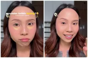 Jangan dibuang, warna concealer terlalu kuning ini bisa diatasi cuma dengan 1 produk makeup
