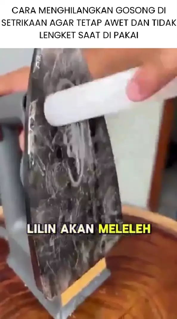 hilangkan noda gosong setrika pakai bahan sederhana © TikTok
