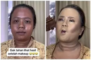 Transformasi makeup pengantin berkulit sawo matang dirias arabian bold, hasilnya bikin melongo