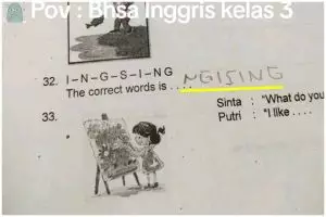 9 Jawaban kocak anak SD di lembar kerja siswa ini bikin guru dan orang tua nggak habis pikir