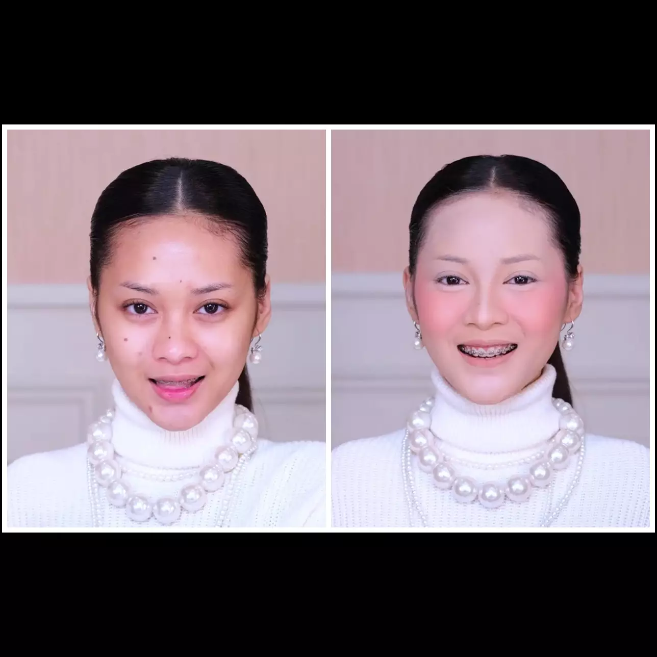 Wanita ini recreate makeup ala Syahrini yang elegan dan glamor, transformasinya bikin lupa wajah asli