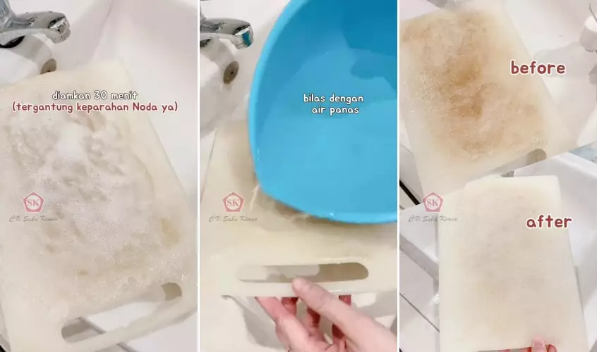 bersihkan talenan plastik pakai bahan dapur  © 2025 TikTok bersihkan talenan plastik pakai bahan dapur  © 2025 TikTok