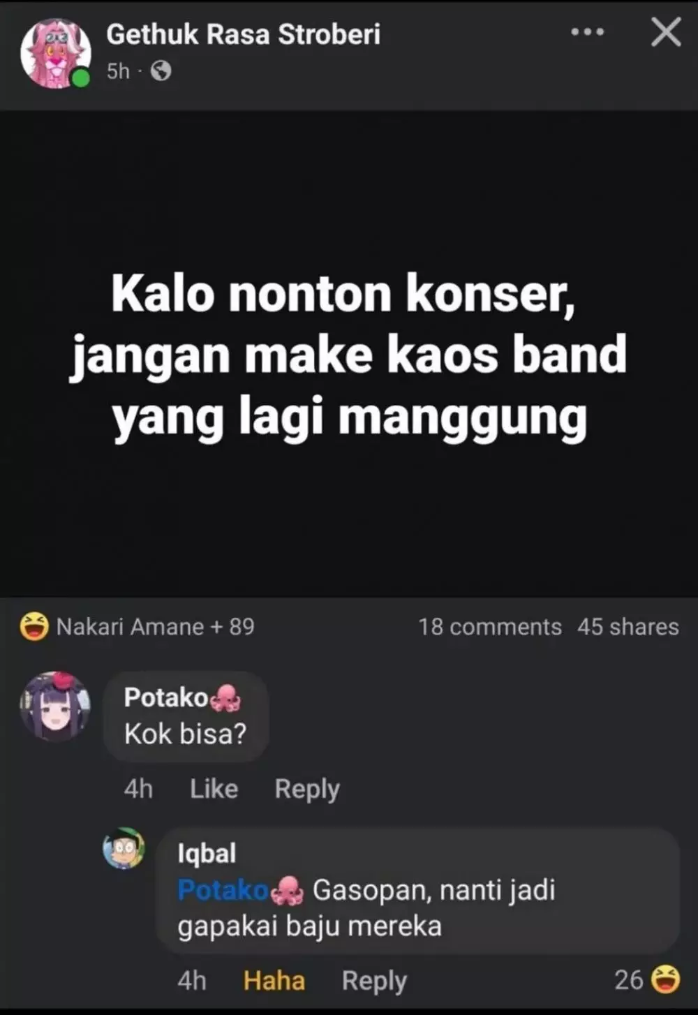 komen lucu abis © X