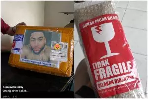 18 Tulisan lucu di paket kiriman ini bikin kurir cekikian, hiburan dikala antar barang