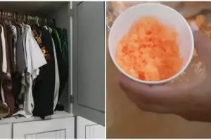 Kini tak perlu simpan kamper lagi, ini cara bikin lemari pakaian wangi bebas apek pakai 1 alat mandi