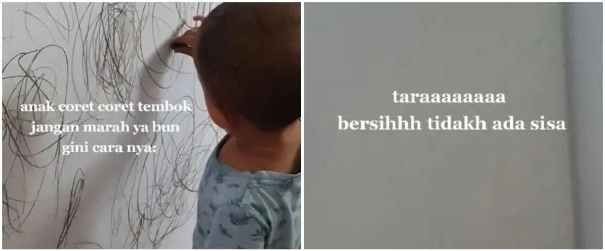 Jangan buang uang buat beli cat baru, ini cara hapus coretan krayon di tembok pakai 1 bahan pembersih