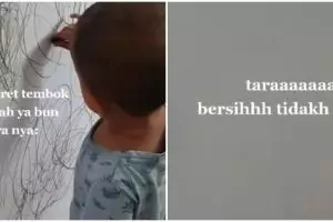 Jangan buang uang buat beli cat baru, ini cara hapus coretan krayon di tembok pakai 1 bahan pembersih