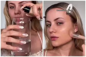 Jajal trik campur foundation dengan air, hasil makeup wanita ini flawless bak pakai primer high-end