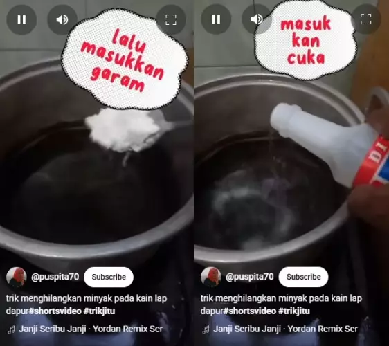 Serbet kotor penuh minyak bisa kembali bersih © YouTube