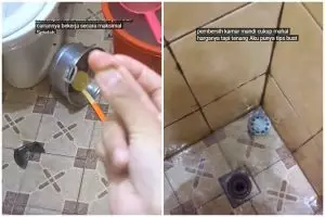 Trik bersihkan kerak di lantai kamar mandi tanpa pembersih khusus, sekarang coba pakai 2 bahan dapur
