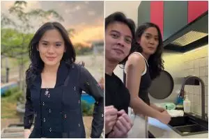 9 Potret dapur baru Sheryl Sheinafia desainnya unik, simpel tapi colorful bikin masak makin bahagia