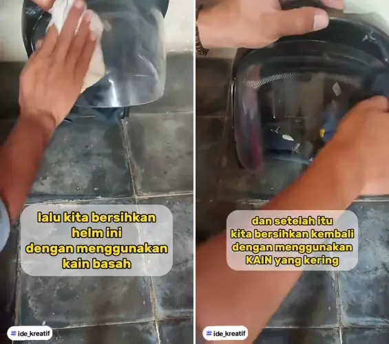 trik bersihkan helm dekil banyak goresan  © 2025 TikTok
