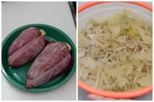 Sekarang jadi paham kenapa merebus jantung pisang nggak butuh garam biar nggak hitam dan pahit