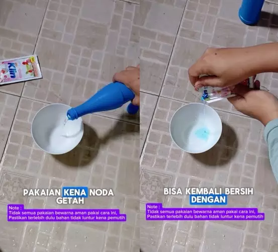 Pakaian terkena getah kinclong seketika © Facebook Pakaian terkena getah kinclong seketika © Facebook