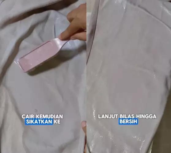 Pakaian terkena getah kinclong seketika © Facebook Pakaian terkena getah kinclong seketika © Facebook