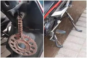 13 Potret lucu benda aneh di motor ini penampakannya nggak terduga, ada gantungan kunci absurd