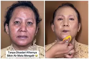 Endingnya bak beda orang, transformasi makeup wanita dirias glamor ini jadi fresh dan lebih kencang