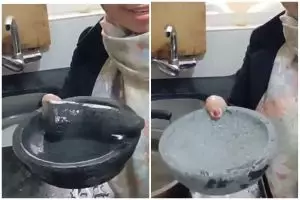 Jangan dicuci sabun, ini trik memakai cobek batu baru agar tidak berpasir dan aman digunakan