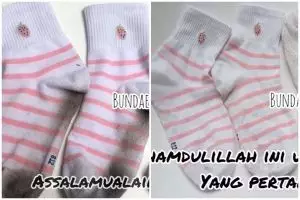 Cuma modal rendam, trik ibu-ibu bersihkan kaus kaki dekil pakai 3 bahan dapur ini ampuh bikin bersih