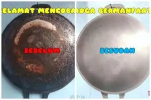 Ternyata gampang! Cara bikin pantat wajan gosong jadi kinclong lagi tanpa baking soda