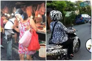 15 Potret kocak emak-emak pakai outfit nyentrik abis, kepercayaan dirinya patut diacungi jempol