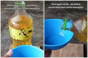 Sekarang menuang minyak dari botol nggak bakal luber, ternyata triknya pakai 1 bahan sederhana