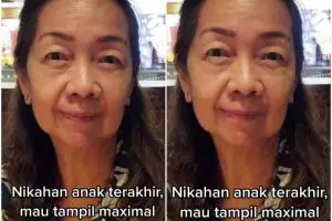 Kulit kendur jadi kencang, transformasi ibu pengantin dirias pink-soft, endingnya bak masih 30 tahun