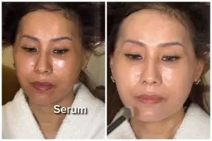 Awalnya tampak kurang meyakinkan, transformasi wanita dirias tanpa foundation ini tampak glowing alami