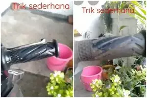 Kerak membandel di karet stang motor bisa hilang dengan cepat, triknya cuma pakai 1 bahan dapur