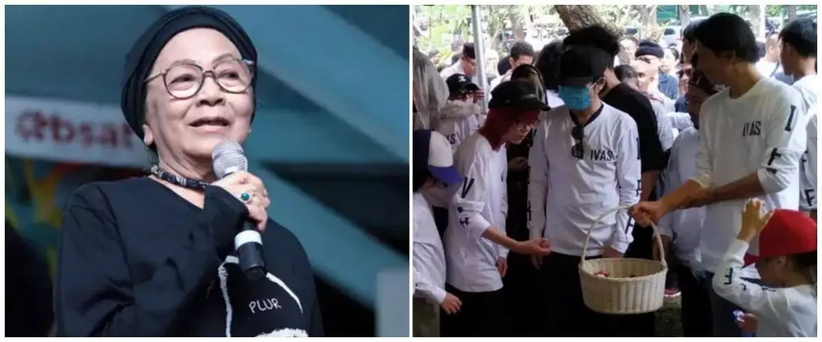 Momen haru Bimbim Slank saat melepas Bunda Iffet ke peristirahatan terakhir