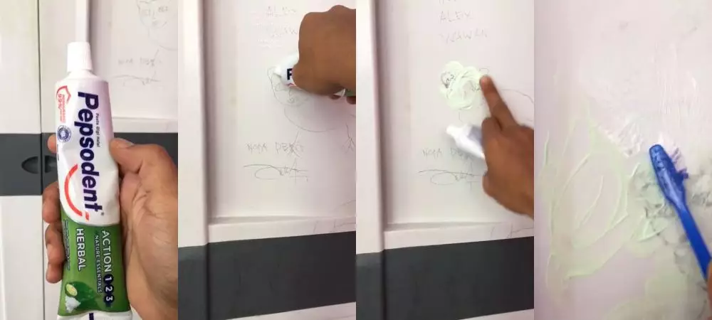 trik bersihkan noda coretan pulpen di lemari plastik © berbagai sumber