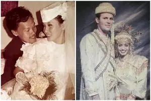 21 Potret lawas pernikahan orang tua seleb ini bikin nostalgia, nuansa vintagenya dapet banget