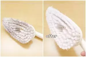 Bersihkan sikat lantai kamar mandi sekarang cuma pakai tambahan 2 bahan dapur, ini triknya