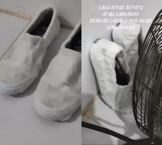 cuci sepatu kanvas yang kotor membandel © TikTok