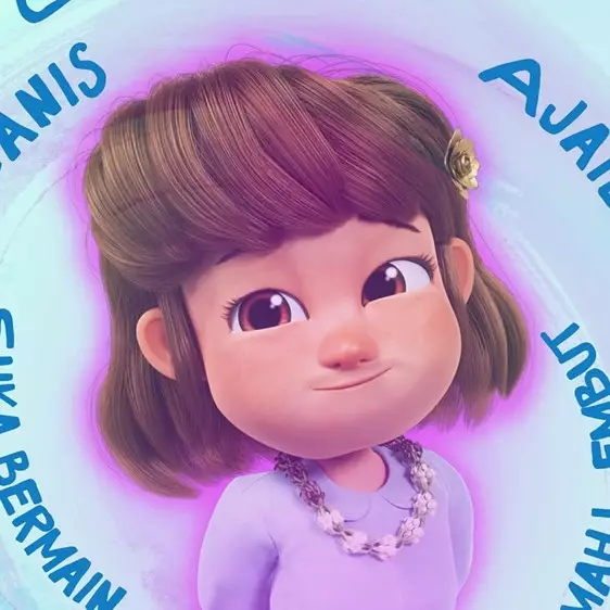 Wanita pipi chubby ini recreate makeup karakter Meri di kartun 'Jumbo', hasilnya mirip banget