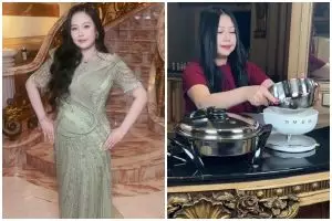 Punya rumah megah dengan ornamen ala gereja, 9 potret dapur baru Sisca Kohl interiornya bak di istana