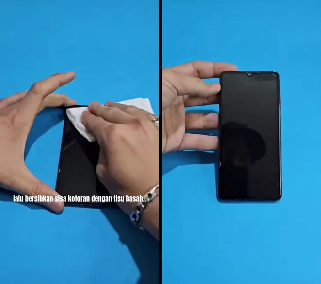 bersihkan layar HP kotor pakai selotip  © 2025 TikTok