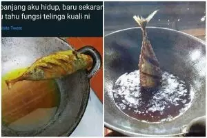 11 Potret lucu goreng ikan pakai panci ini pasti yang masak masih amatiran