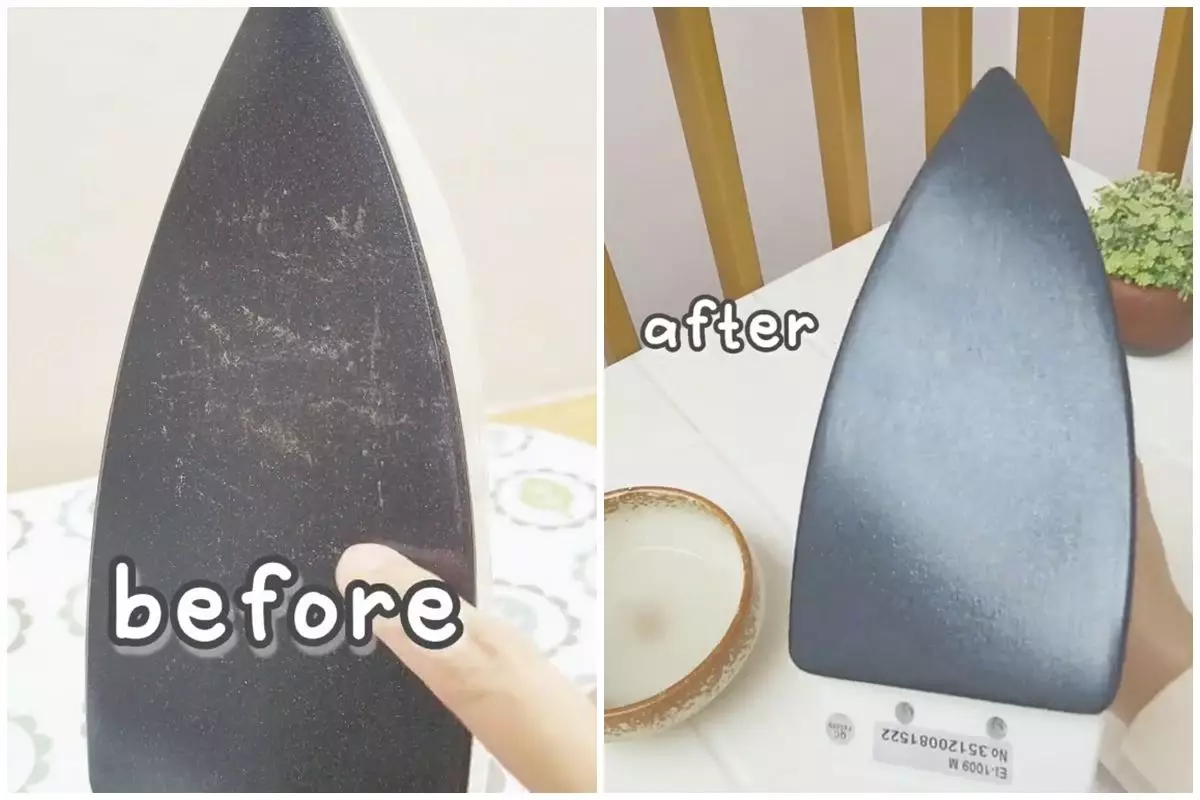 Bersihkan kerak gosong di setrika sekarang bukan dicuci air, ini triknya cuma pakai 1 bahan sederhana