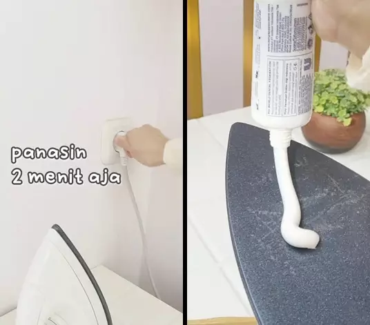 bersihkan kerak gosong di setrika  © 2025 TikTok